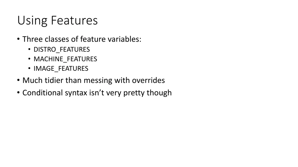 using features