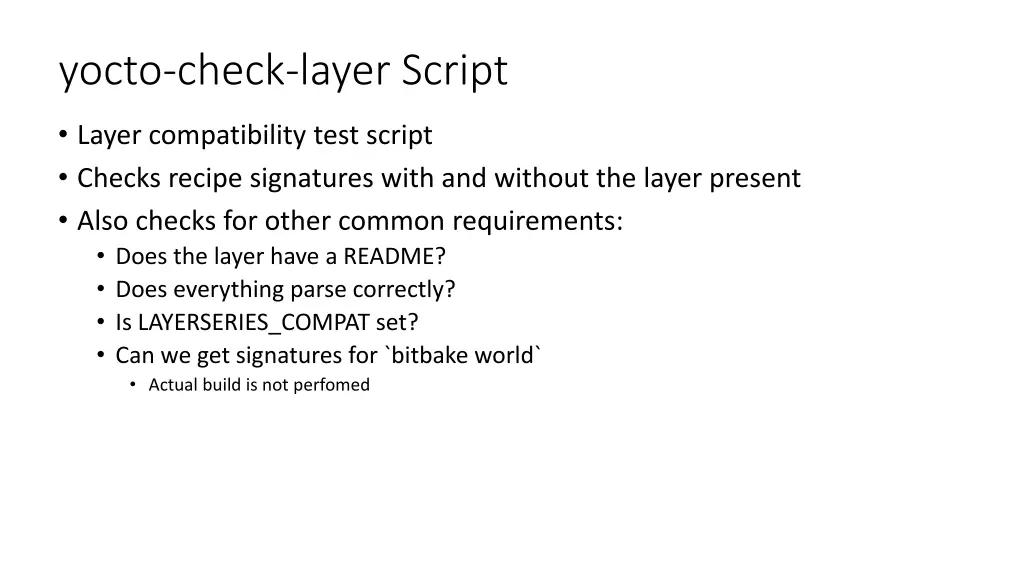yocto check layer script