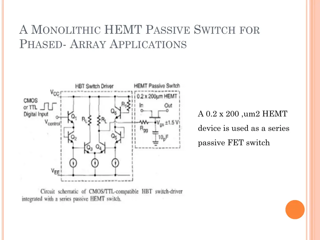 a m onolithic hemt p assive s witch for p hased