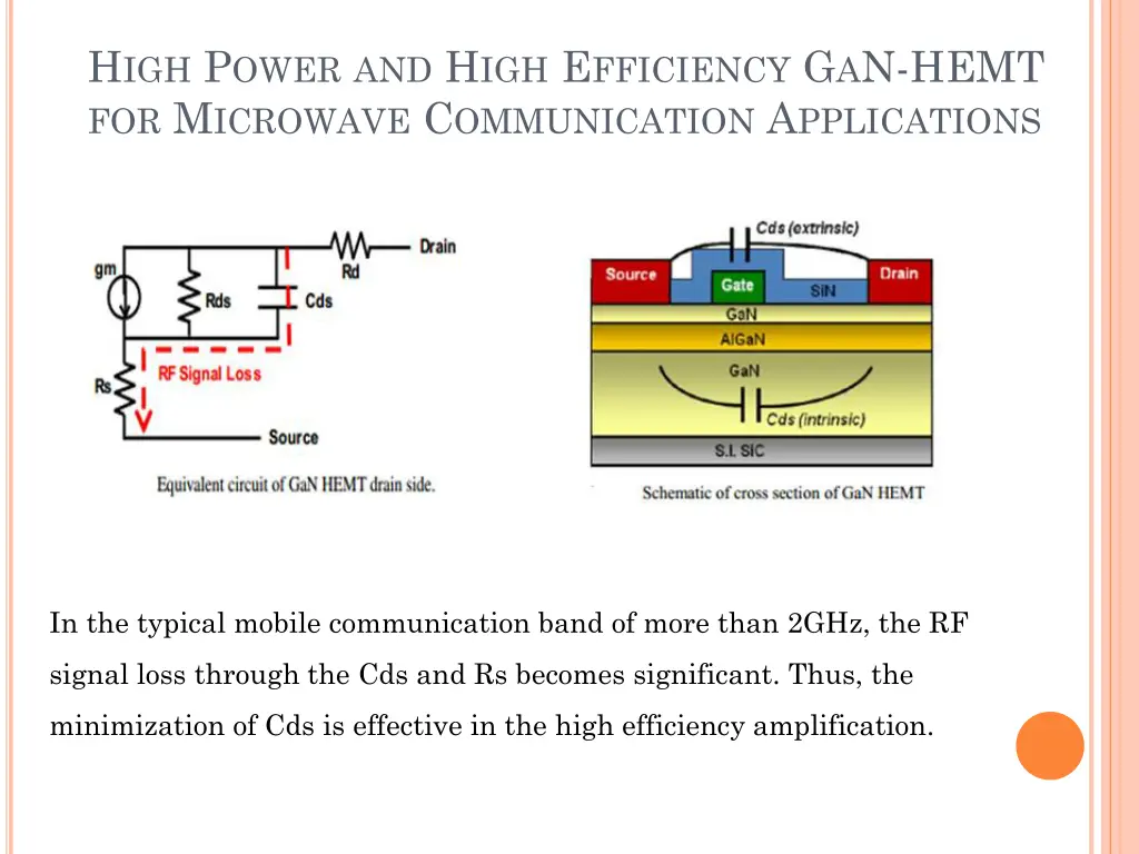 h igh p ower and h igh e fficiency g a n hemt