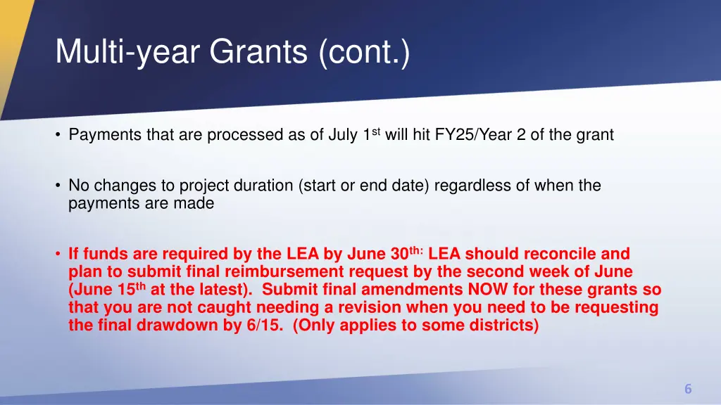 multi year grants cont