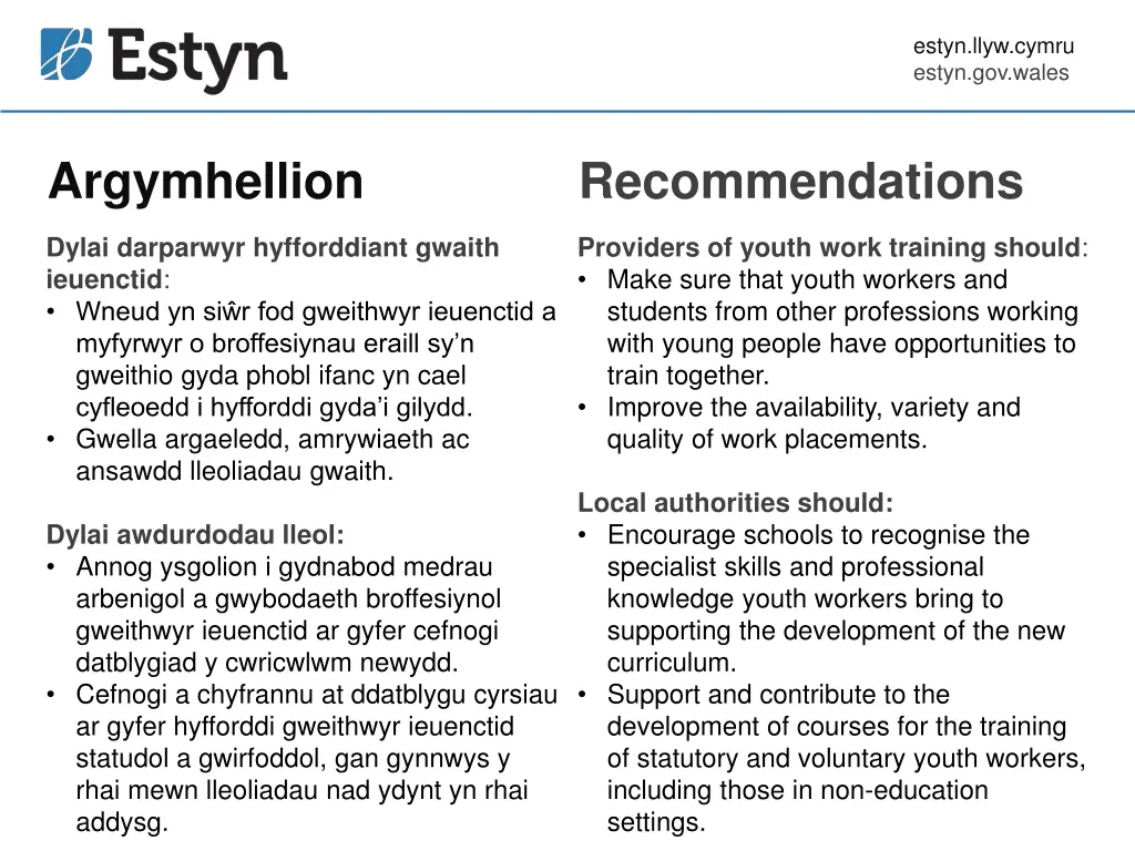 estyn llyw cymru estyn gov wales 18