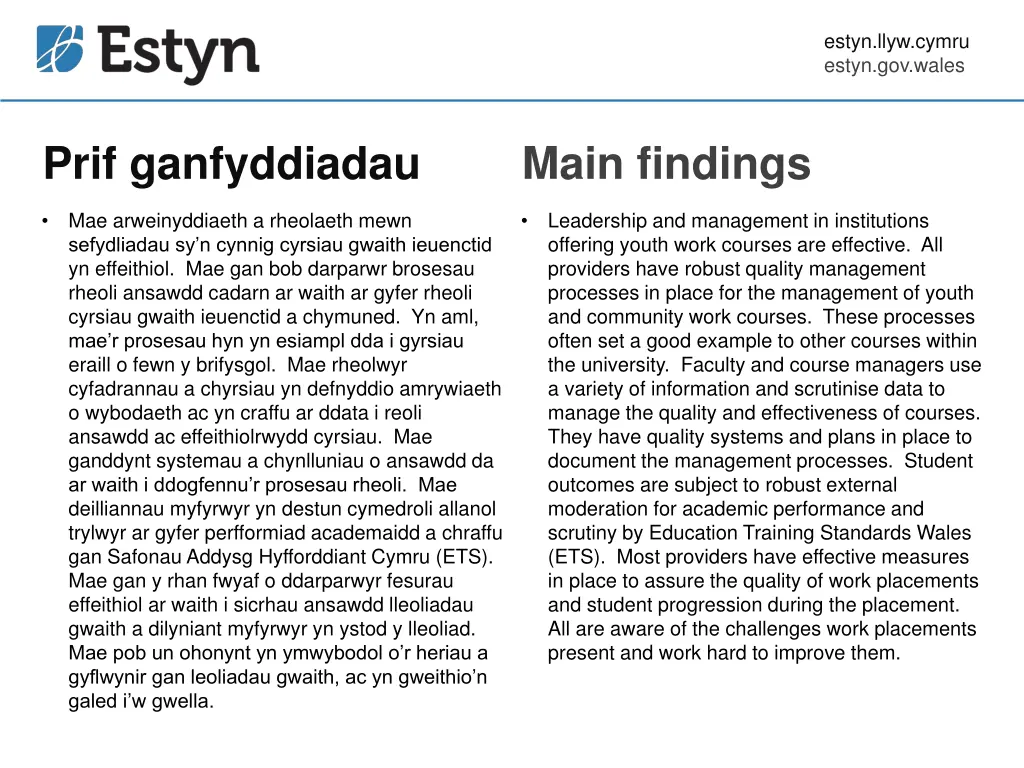 estyn llyw cymru estyn gov wales 9