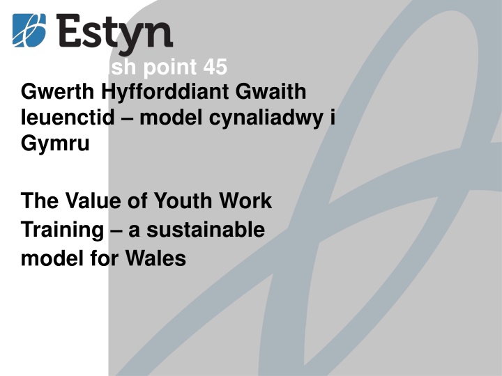 title welsh point 45 gwerth hyfforddiant gwaith