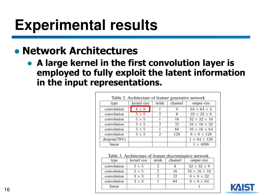 experimental results 1