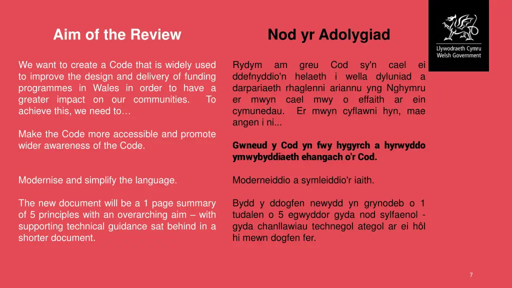 aim of the review