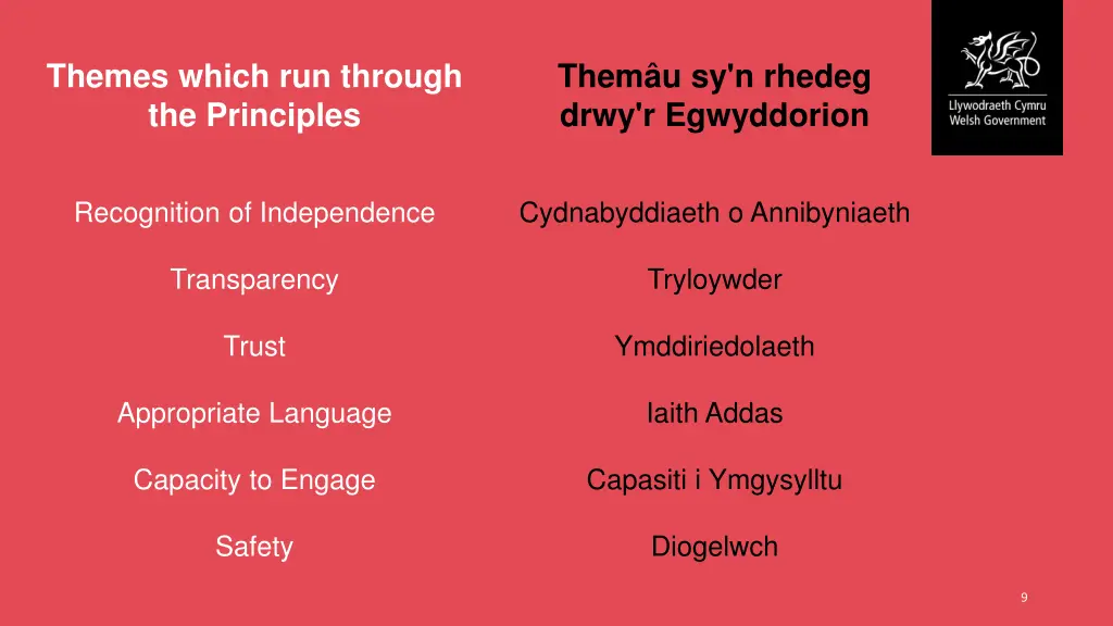 themes which run through the principles