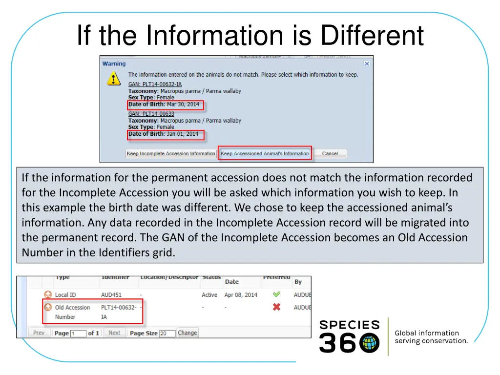if the information is different