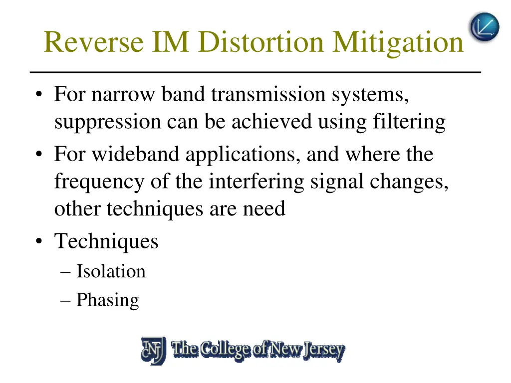 reverse im distortion mitigation