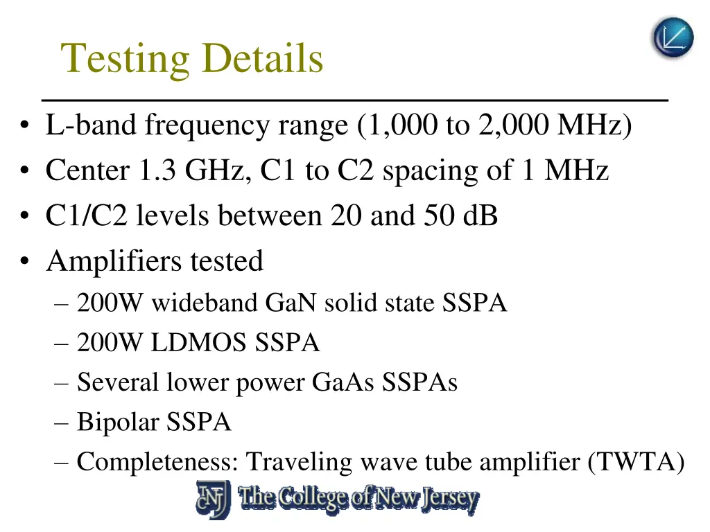 testing details