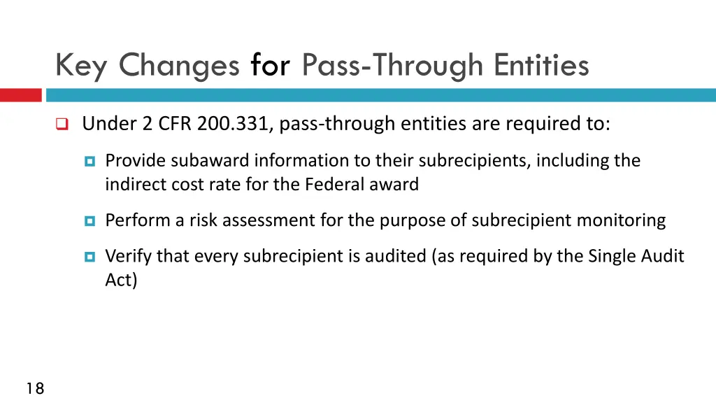 key changes for pass through entities