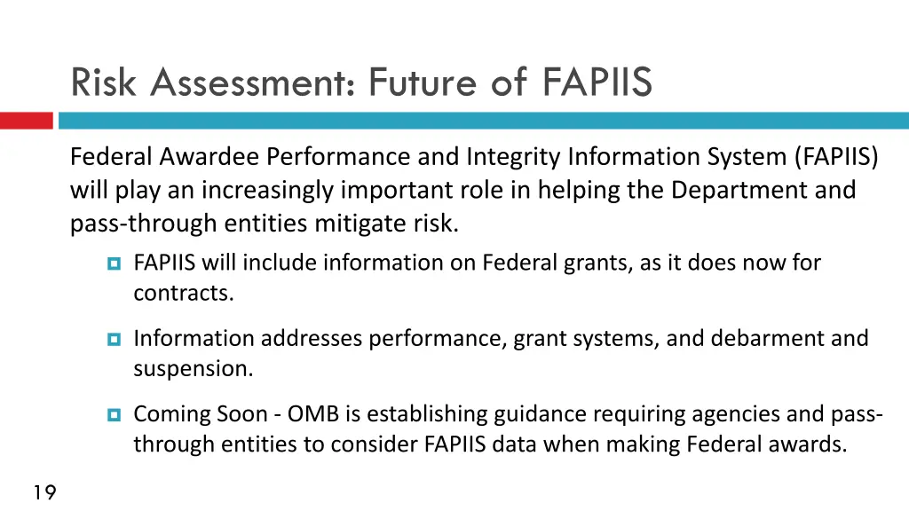 risk assessment future of fapiis