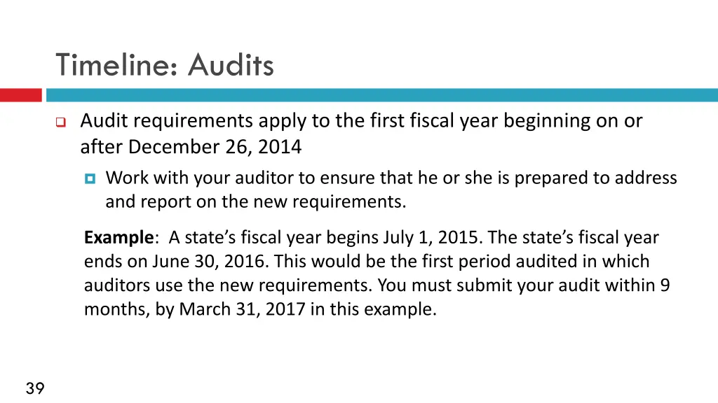 timeline audits
