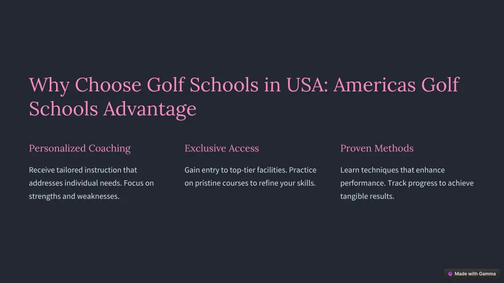 why choose golf schools in usa americas golf