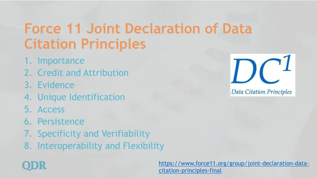 force 11 joint declaration of data citation