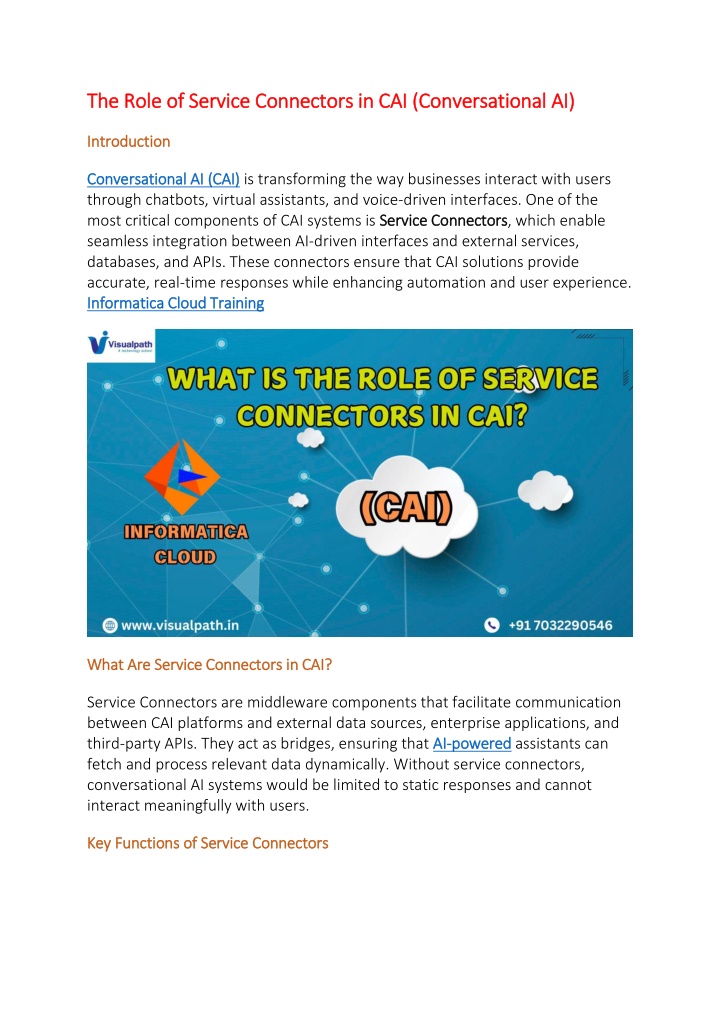 the role of service connectors