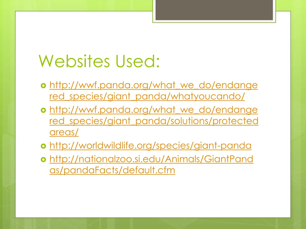 websites used