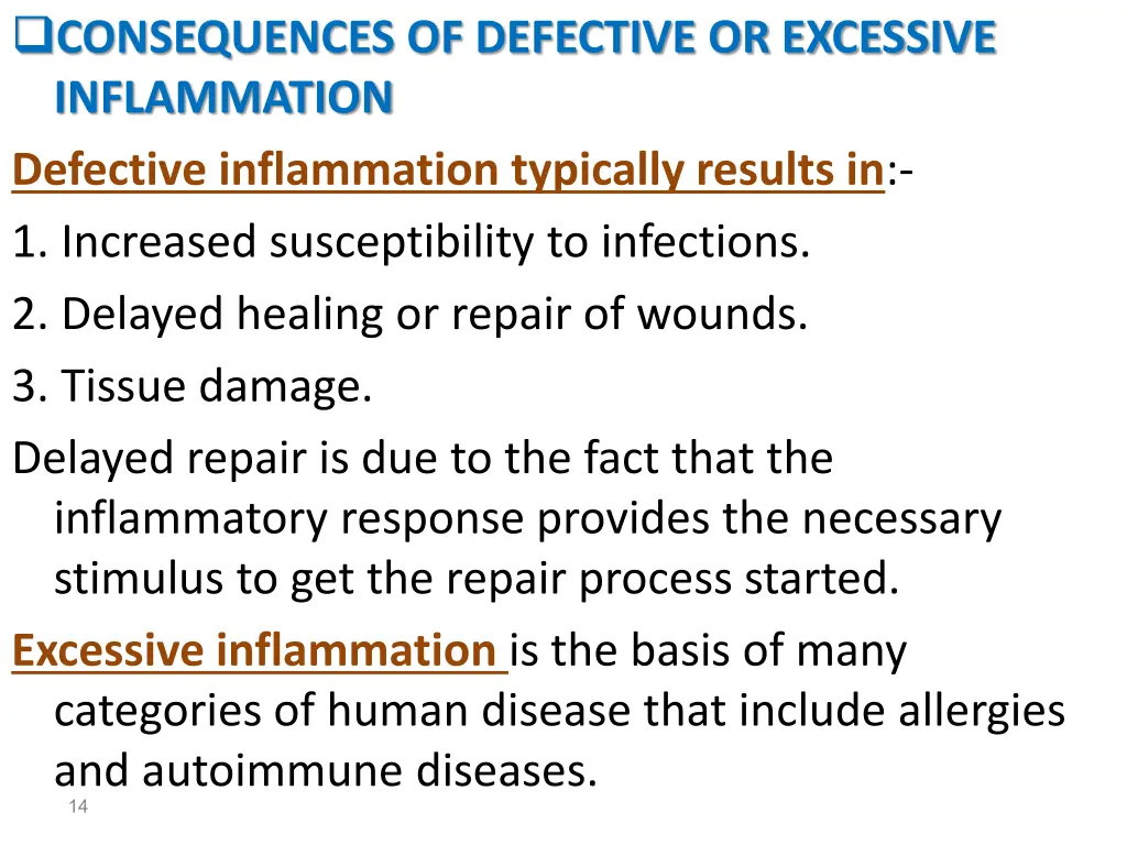 consequences of defective or excessive