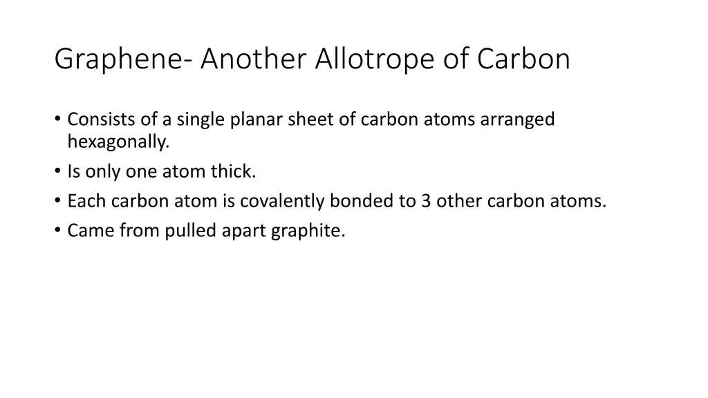 graphene another allotrope of carbon