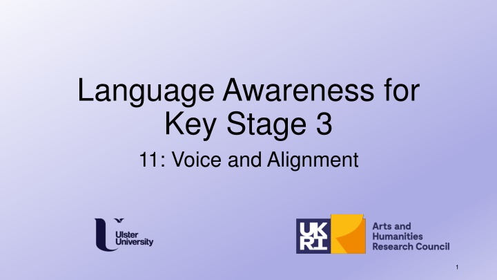 language awareness for key stage 3 11 voice