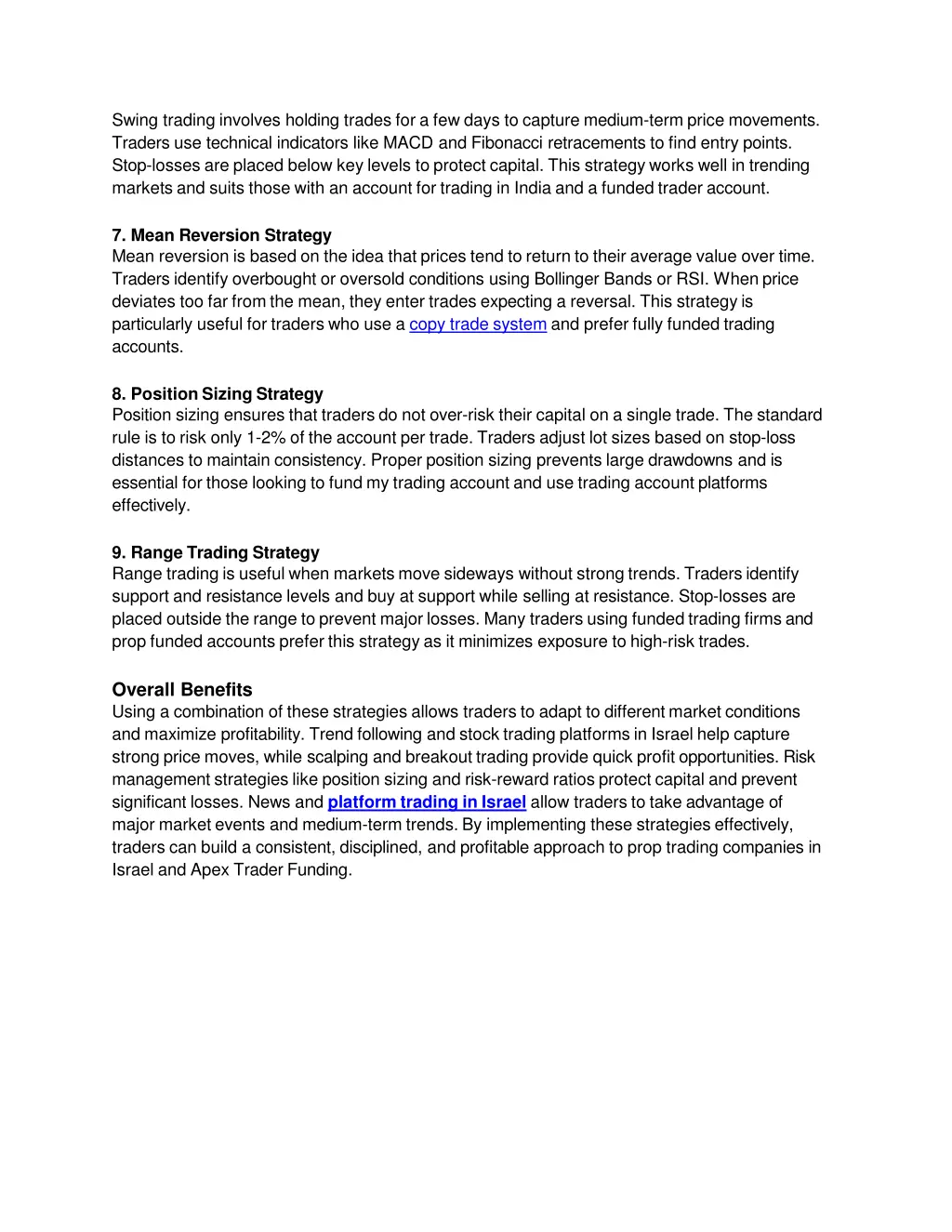 swing trading involves holding trades