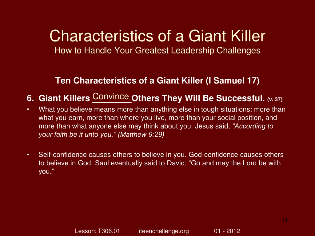 characteristics of a giant killer how to handle 10