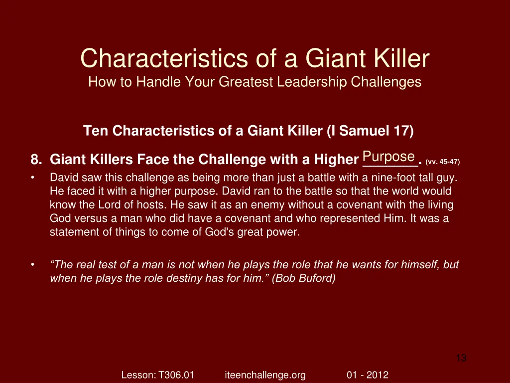 characteristics of a giant killer how to handle 12