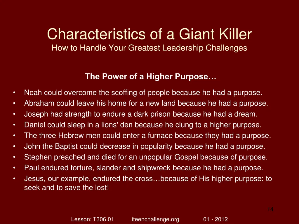 characteristics of a giant killer how to handle 13