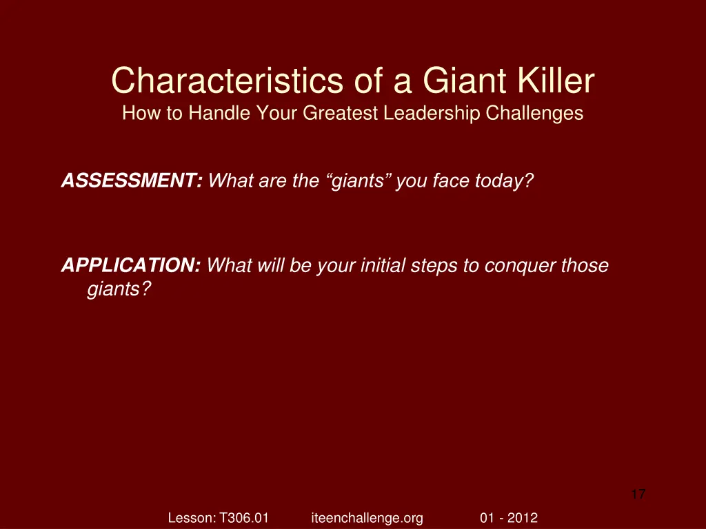 characteristics of a giant killer how to handle 16