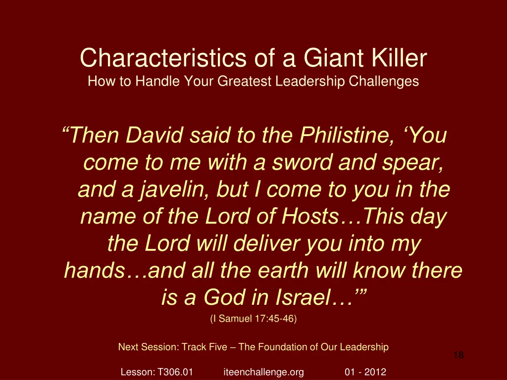 characteristics of a giant killer how to handle 17