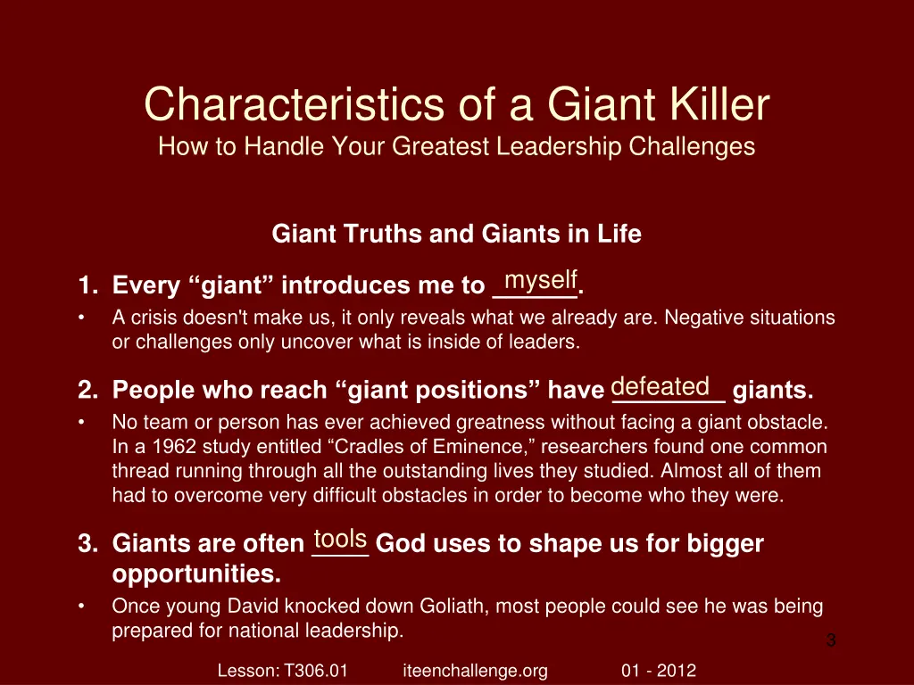 characteristics of a giant killer how to handle 2