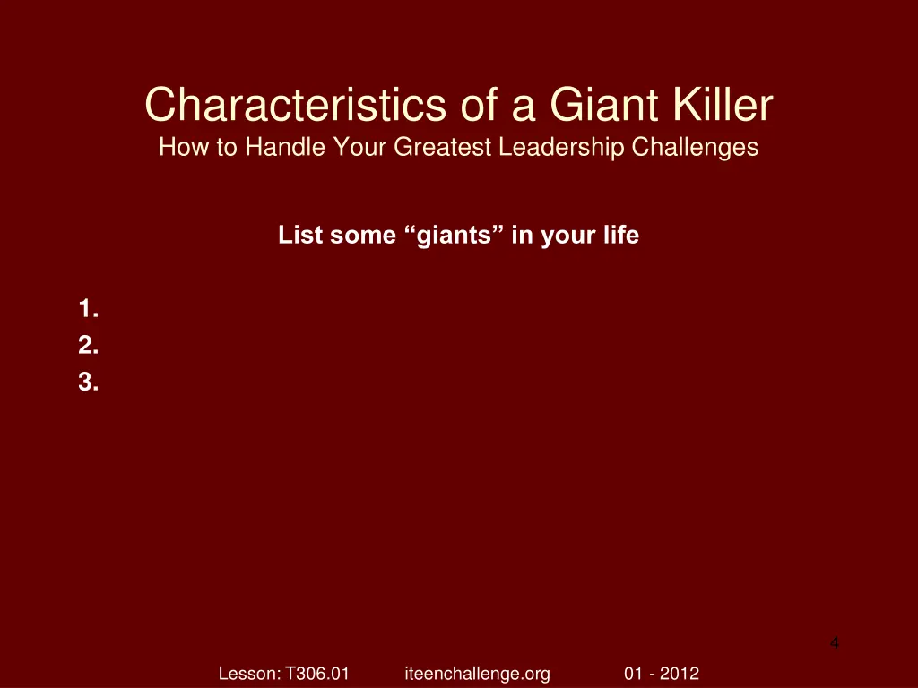 characteristics of a giant killer how to handle 3