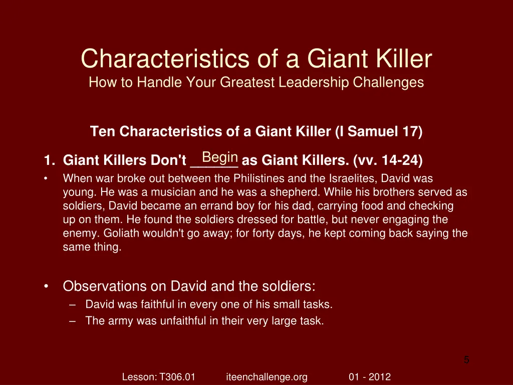 characteristics of a giant killer how to handle 4