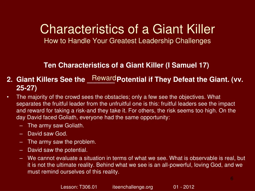 characteristics of a giant killer how to handle 5
