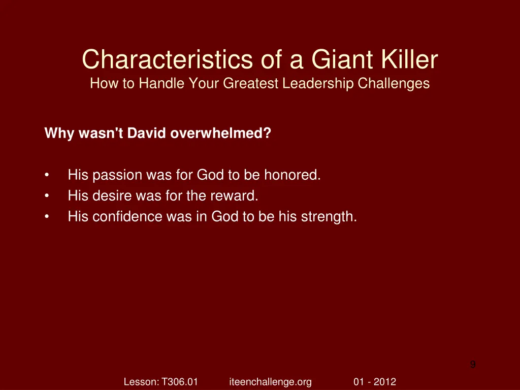 characteristics of a giant killer how to handle 8