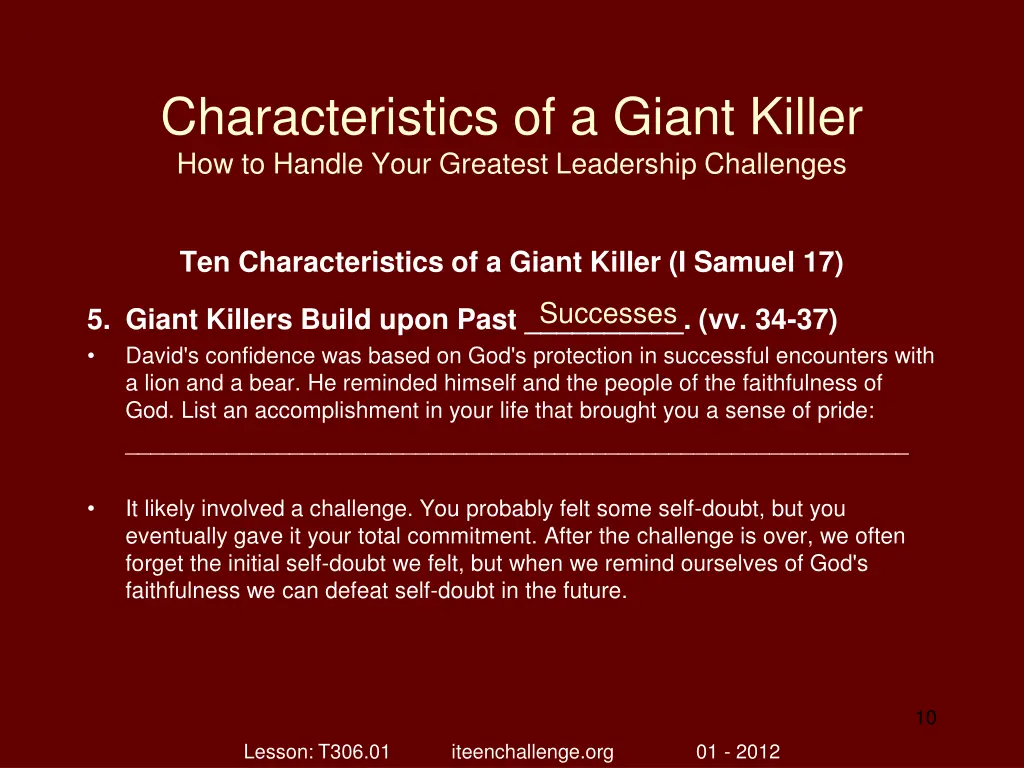characteristics of a giant killer how to handle 9