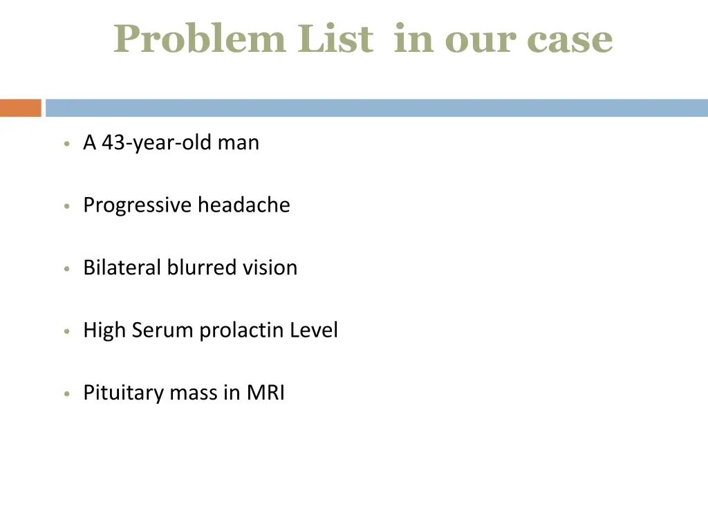problem list in our case