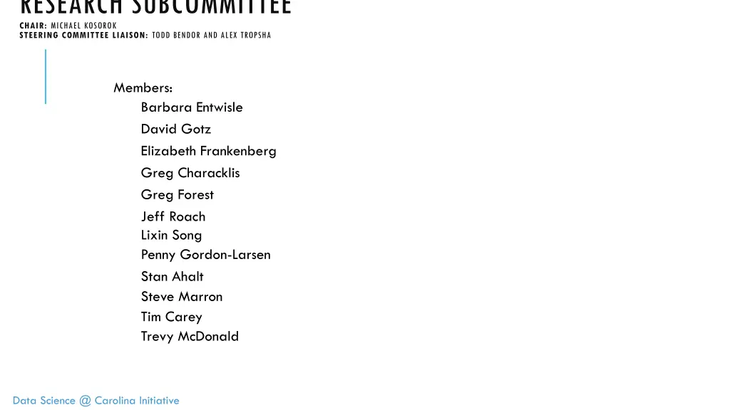 research subcommittee chair michael kosorok