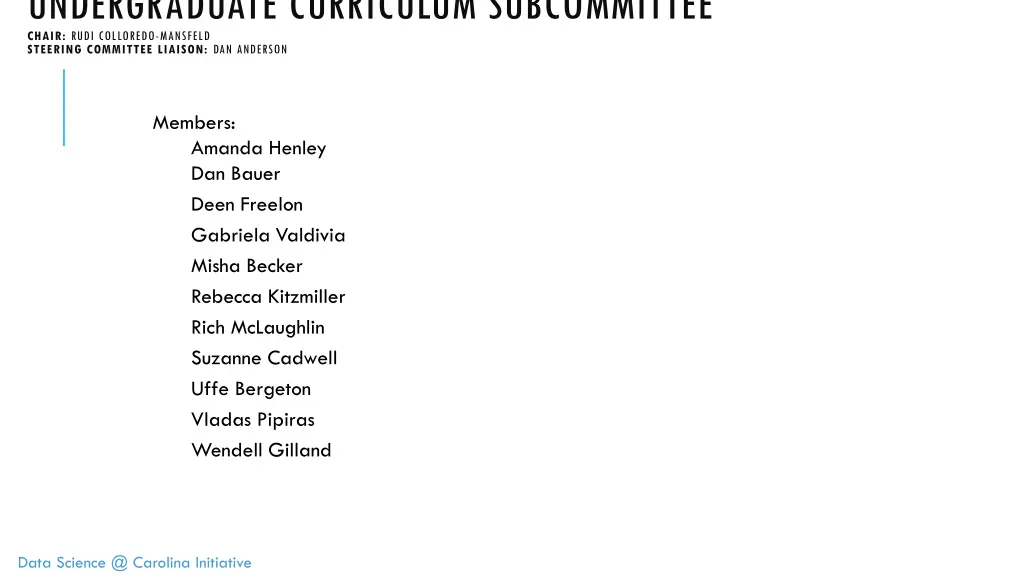 undergraduate curriculum subcommittee chair rudi