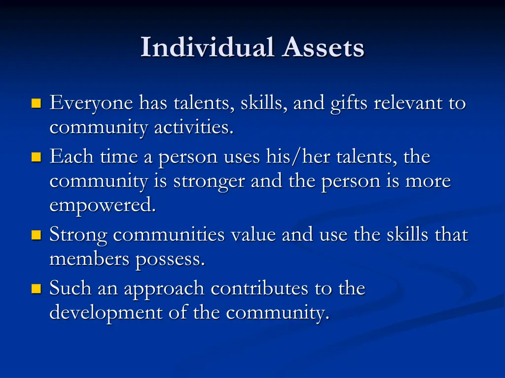 individual assets