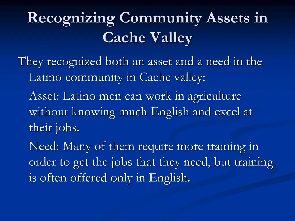 recognizing community assets in cache valley 1