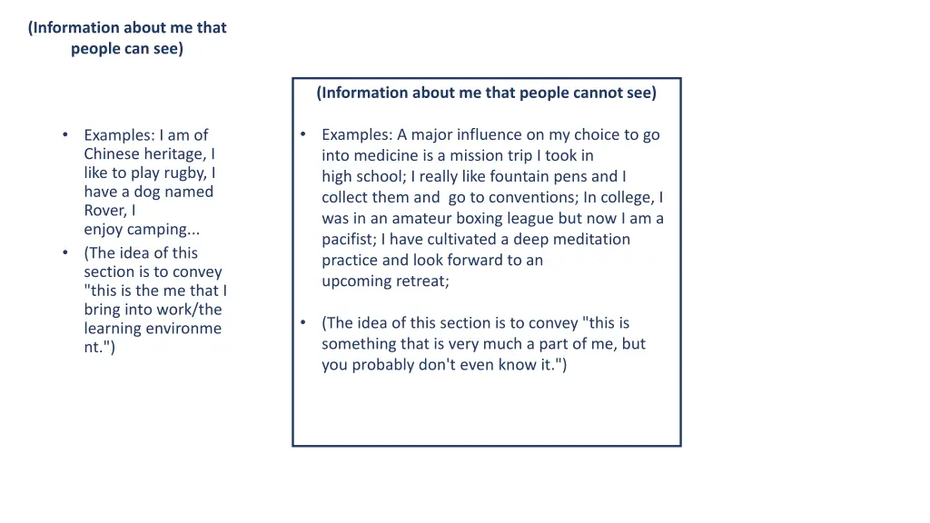 information about me that people can see