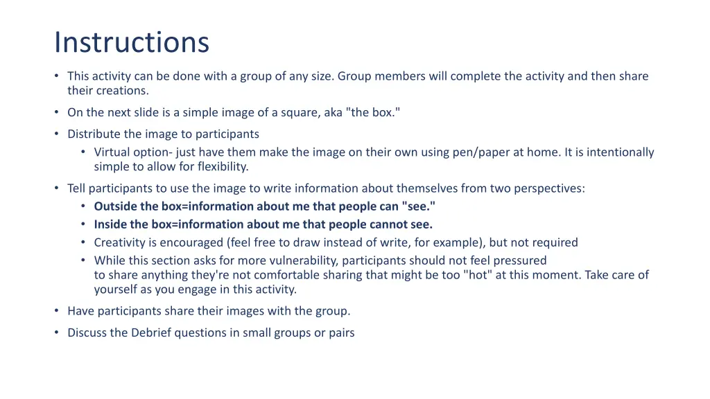 instructions