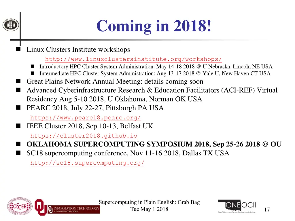 coming in 2018