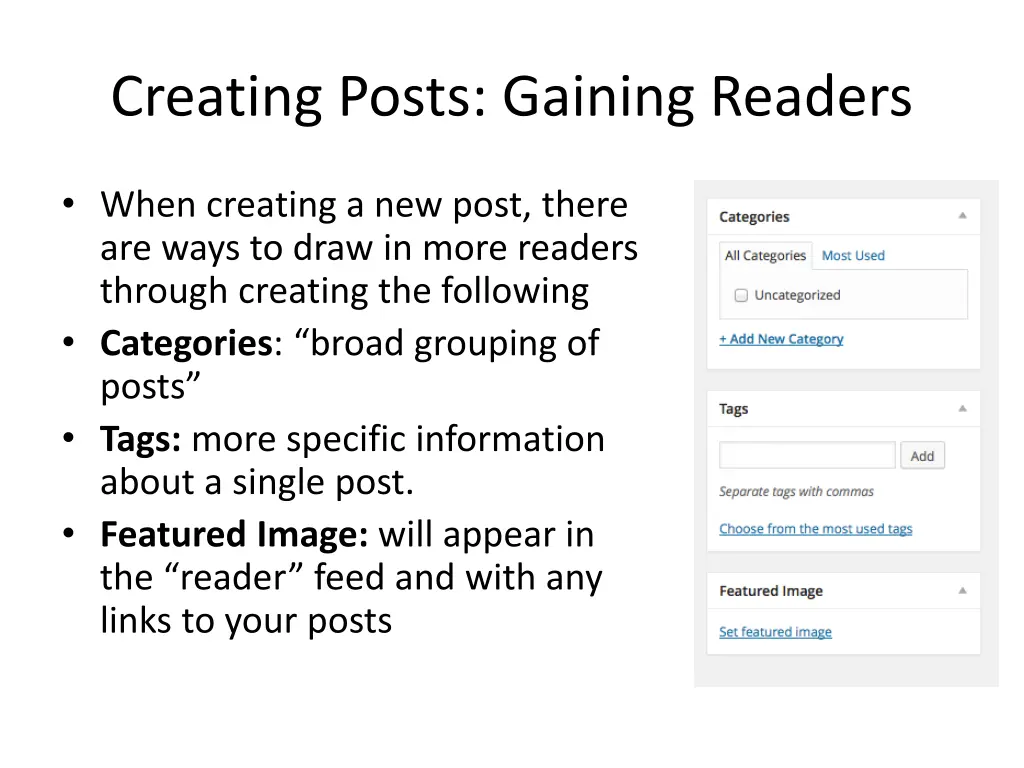 creating posts gaining readers
