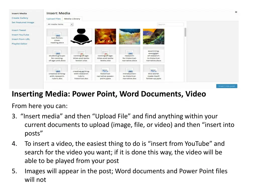 inserting media power point word documents video 1