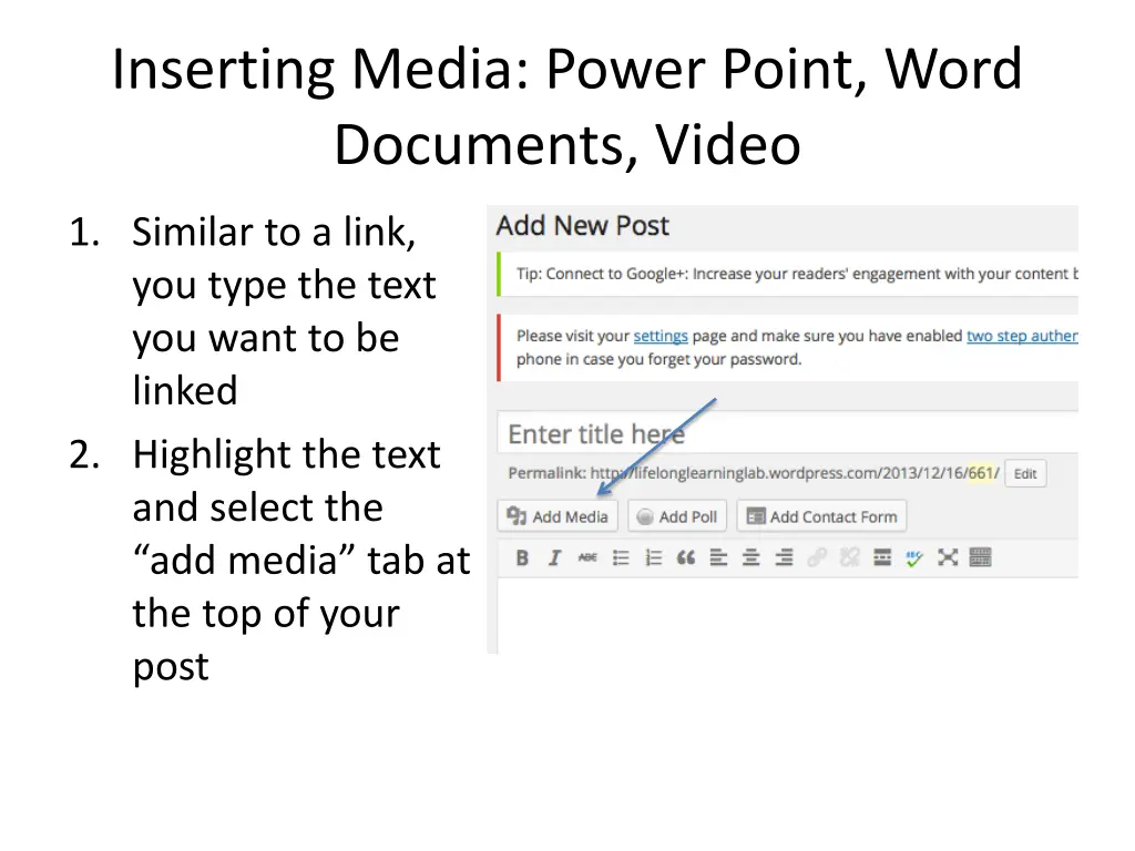 inserting media power point word documents video