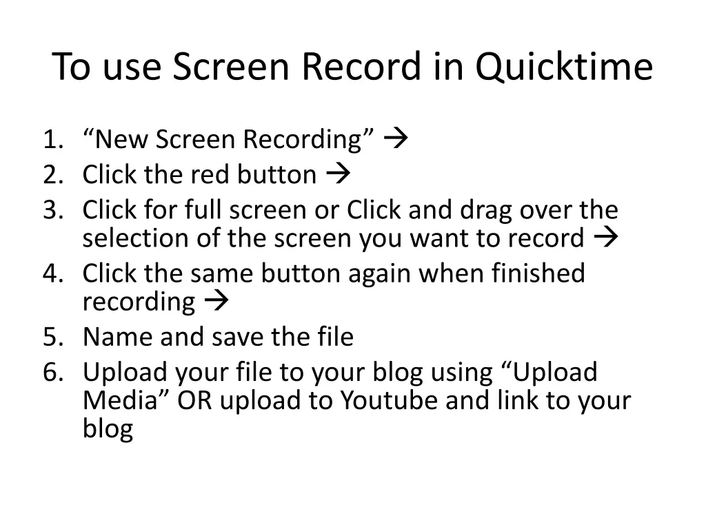 to use screen record in quicktime