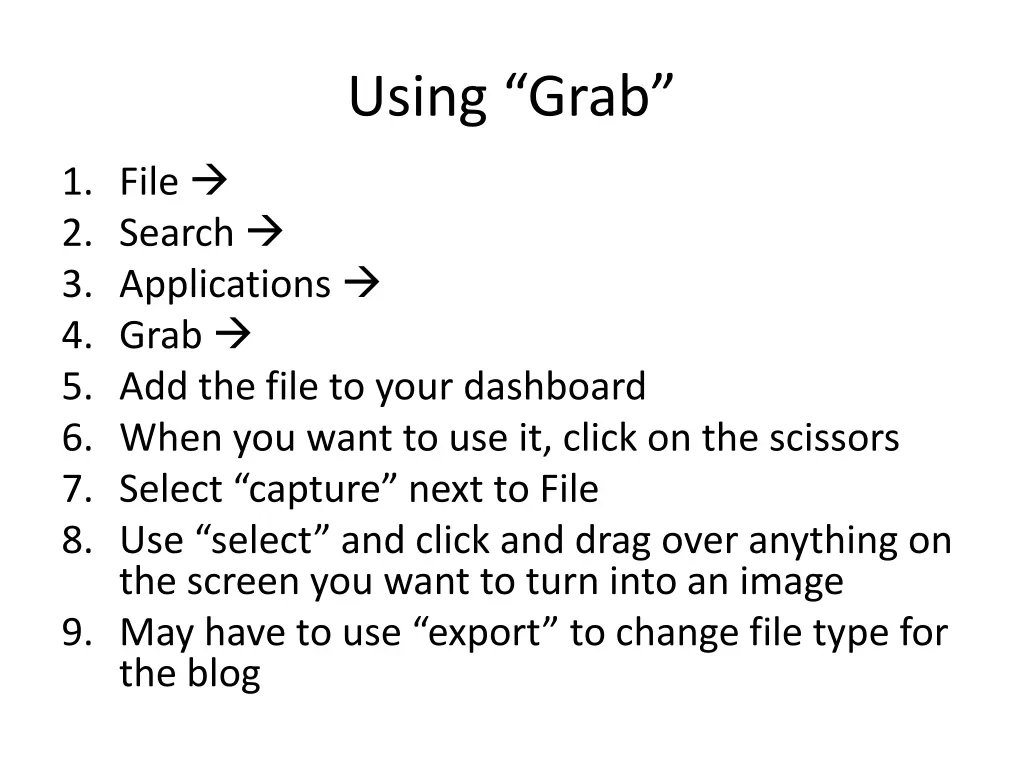 using grab
