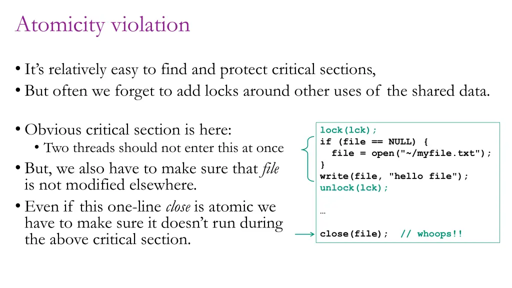 atomicity violation